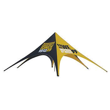 Carpas en forma de estrella para eventos con impresión digital a todo color