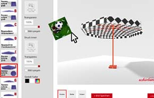 Online designer 3D per ombrelloni