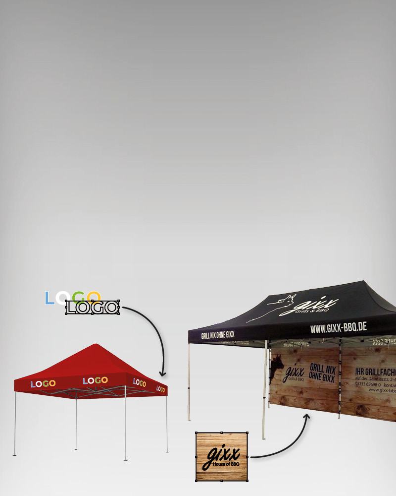 Zelte & Pavillons bedrucken
