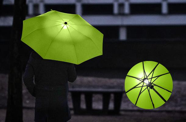 Regenschirm mit LED-Beleuchtung
