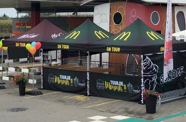 Pop-up tents as an alternative to commercial parasols